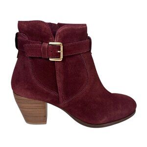 DIBA Sleek Bootie Boot Women's 9M Burgundy Suede Leather Upper NWOB 9324